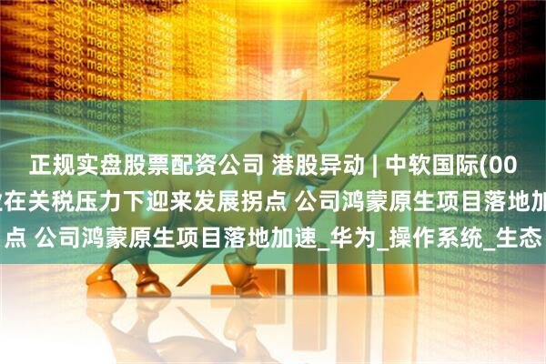 正规实盘股票配资公司 港股异动 | 中软国际(00354)再涨超5% 信创产业在关税压力下迎来发展拐点 公司鸿蒙原生项目落地加速_华为_操作系统_生态